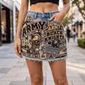 ABK Embellished Denim Skirt NTKO