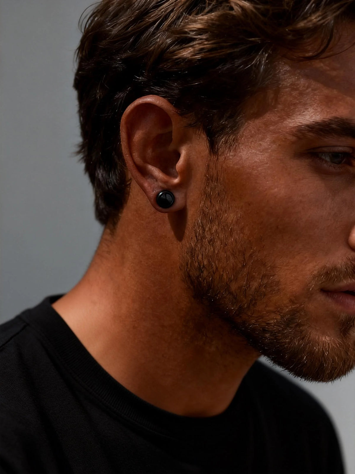 Magnetic Zircon Stud Earrings for Men,8mm Hypoallergenic Stainless Steel Non-Pierced Clip Earrings,Punk Rock Jewelry Gift