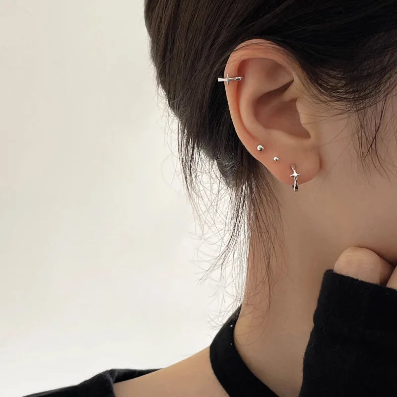 VENTFILLE 925 Sterling Silver Star Earring for Women Girl Personal Originality Trend Hip Hop Neutral Jewelry Gift Dropshipping